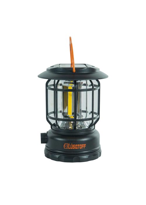Farol LED camping recargable con energía solar 360
