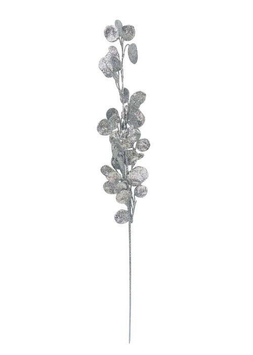 Spray De Hojas De Brillo Plateado De 30P Gris Claro