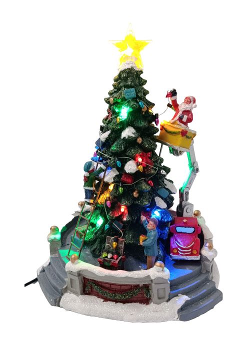 Santa en Grúa Verde