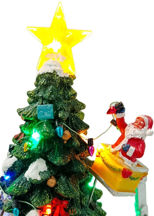 Santa en Grúa Verde