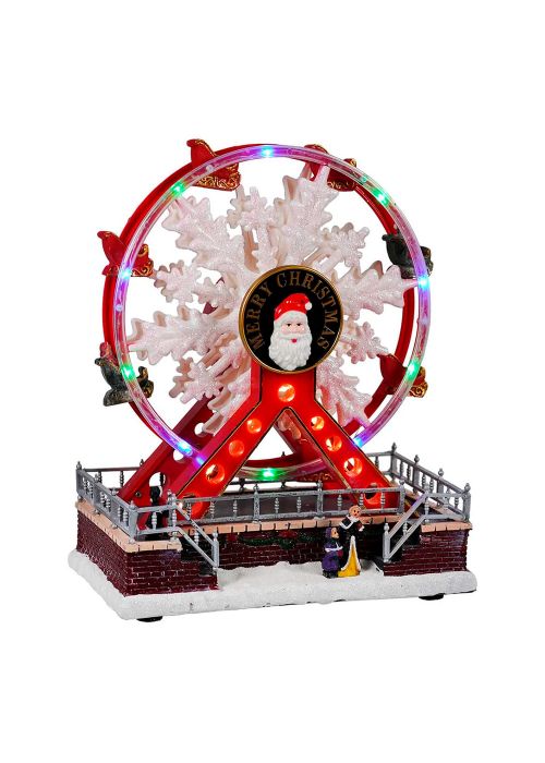 Noria Navideña Copo de Nieve Rojo