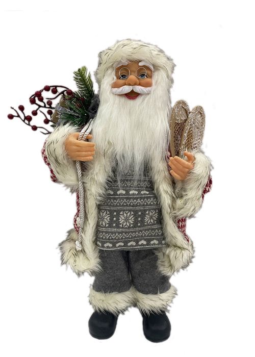 Santa de pie con muérdago Rojo