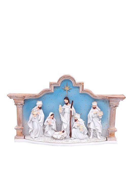 Pesebre natividad con cielo columna Multicolor