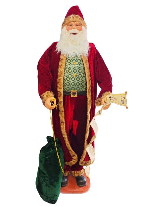 Papá Noel Gigante Borgoña Royal 200cm Rojo