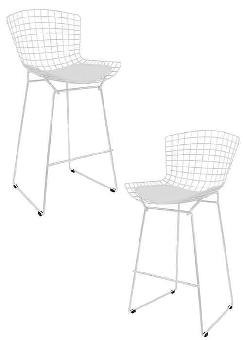 Set Taburete Bertoia Pintado x2 Tono Blanco