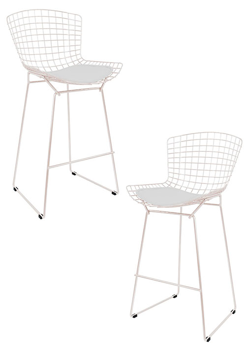 Set Taburete Bertoia Pintado x2 Tono Perlado