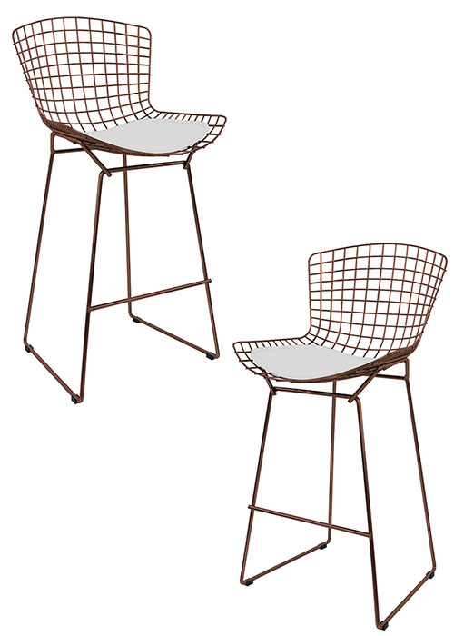 Set Taburete Bertoia Pintado x2 Tono Tabaco
