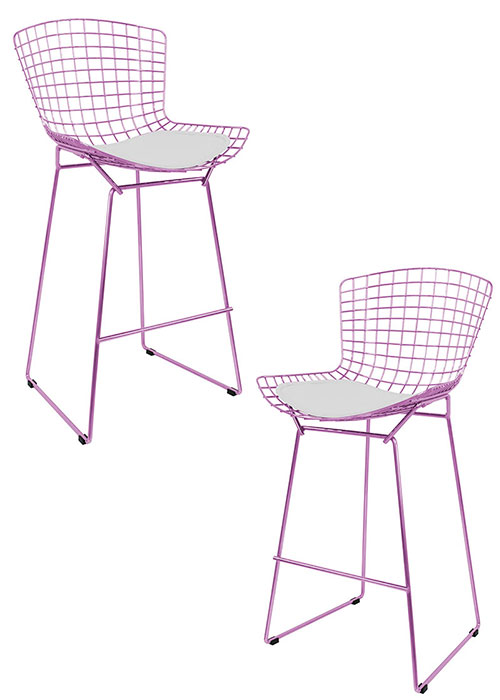 Set Taburete Bertoia Pintado x2 Tono Violeta