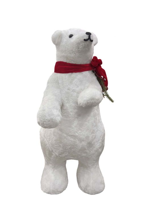 Oso Polar con Bufanda roja 20cm Blanco