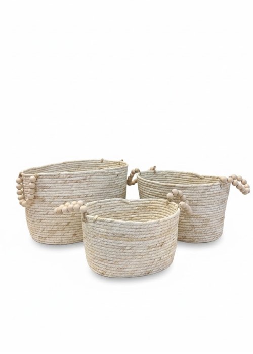 Set de 3 Canastos perlas Neutro