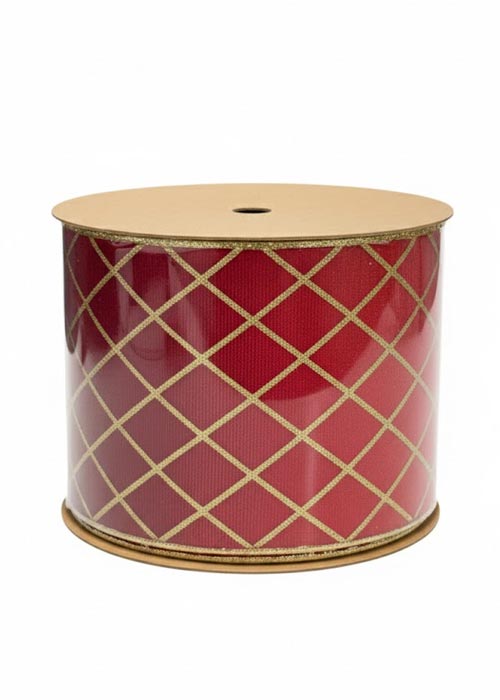 Cinta Decorativa Roja con rayas cuadradas Rojo