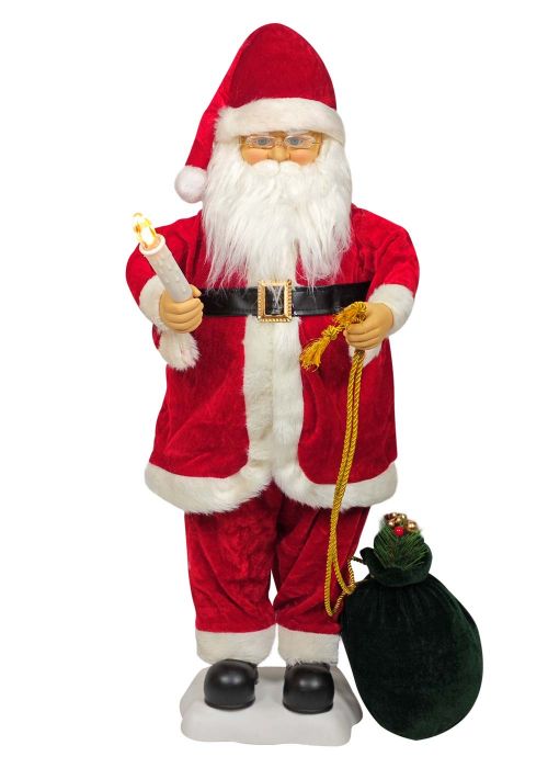 Papá Noel Carta & Saco Verde 72cm Rojo