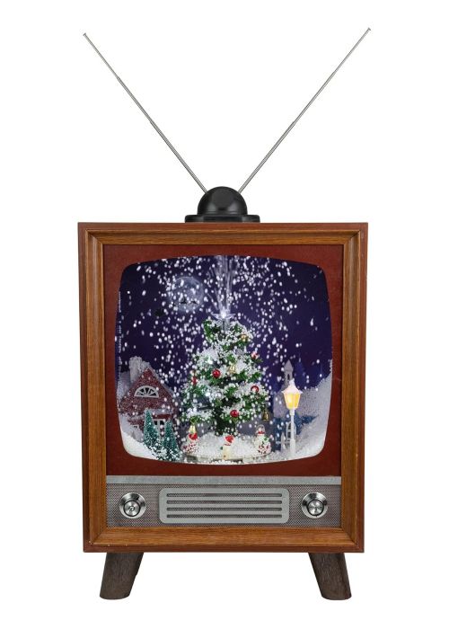 Lámpara TV Retro Navideña Marron