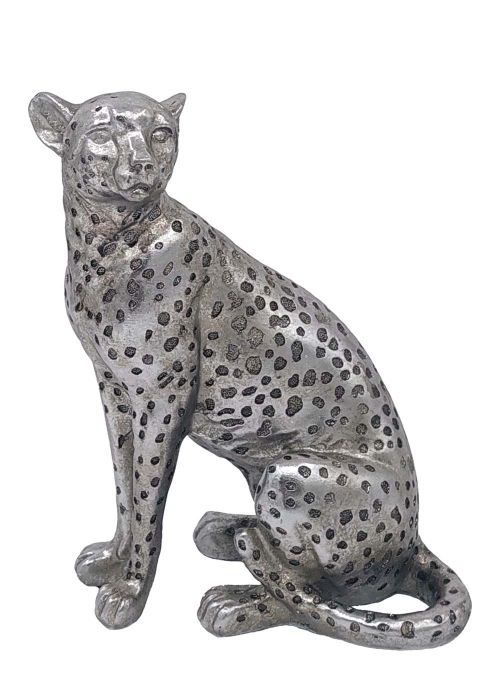 Escultura Leopardo Selva Plata