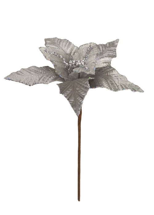 Flor Artifical Plateada Plata