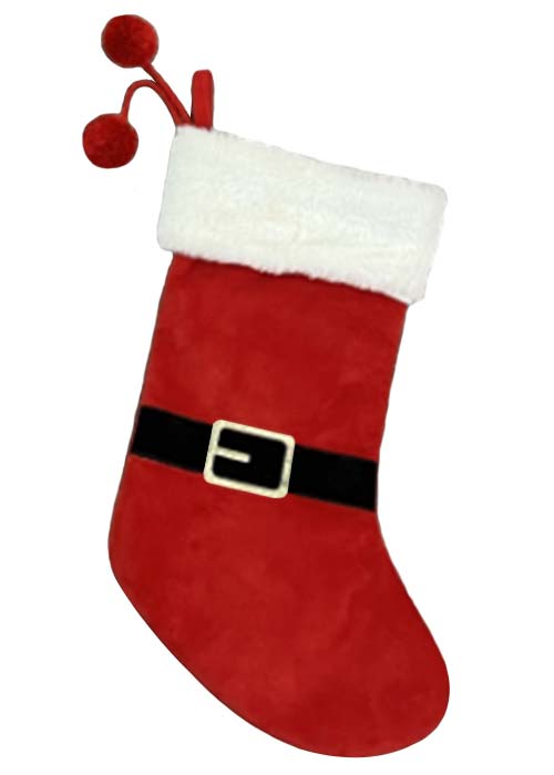 Bota Navideña Roja con Cinturon Rojo