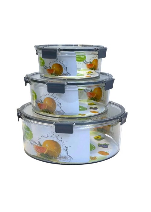 Set de 3 Recipientes herméticos de Vidrio redondos Neutro