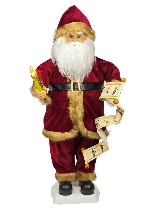 Papá Noel Lista Led 73cm Rojo