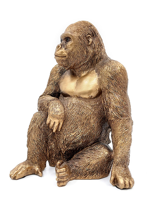Escultura Gorila Dorado