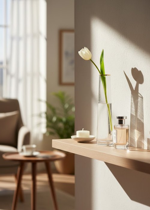 Jarrón de vidrio cilíndrico con borde dorado Neutro