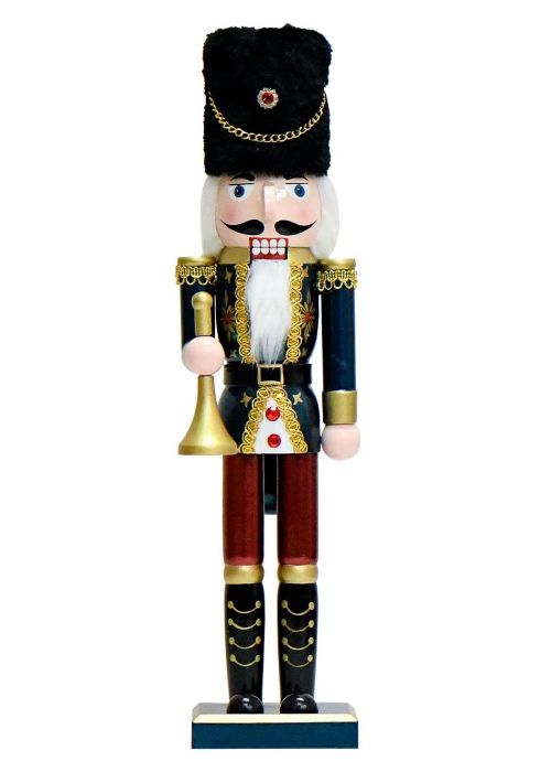 Muñeco Cascanueces Azul con Trompeta 38cm