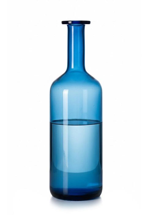 Jarrón de vidrio Botella azul noche Azul