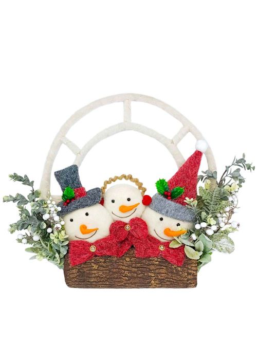 Guirnalda Trío de Muñecos de Nieve Multicolor