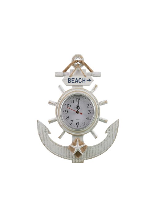 Reloj de pared náutico Ancla & Timón Neutro