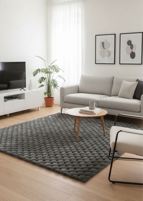 Alfombra Monstera 120 cm Gris