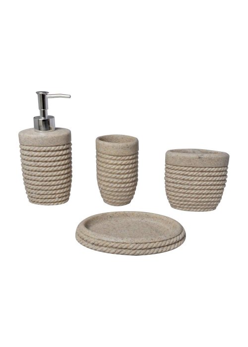 Set Accesorios De Baño 3 Piezas Resina Simil Piedr