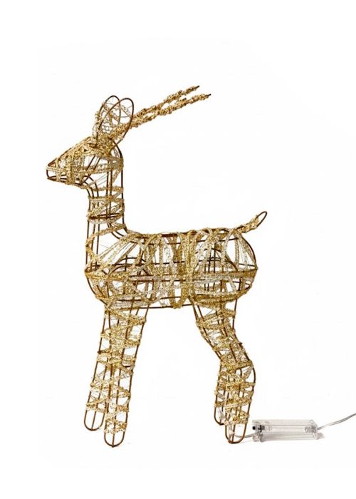 Figura Reno Luminoso 40x26cm Dorado