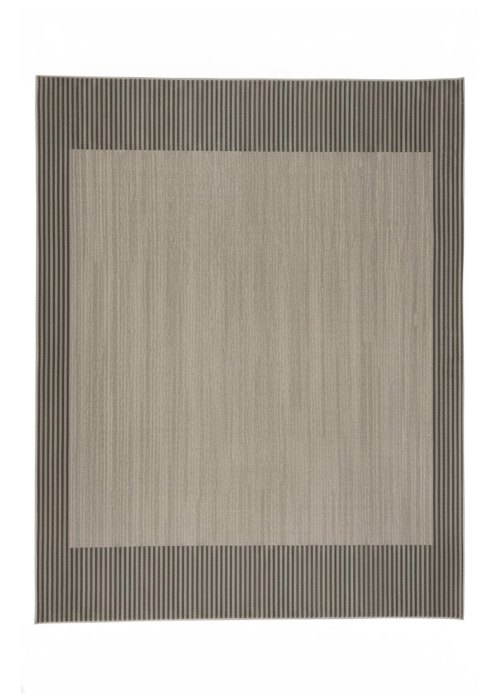 Alfombra Rayas horizontales y un centro liso 160 c Neutro