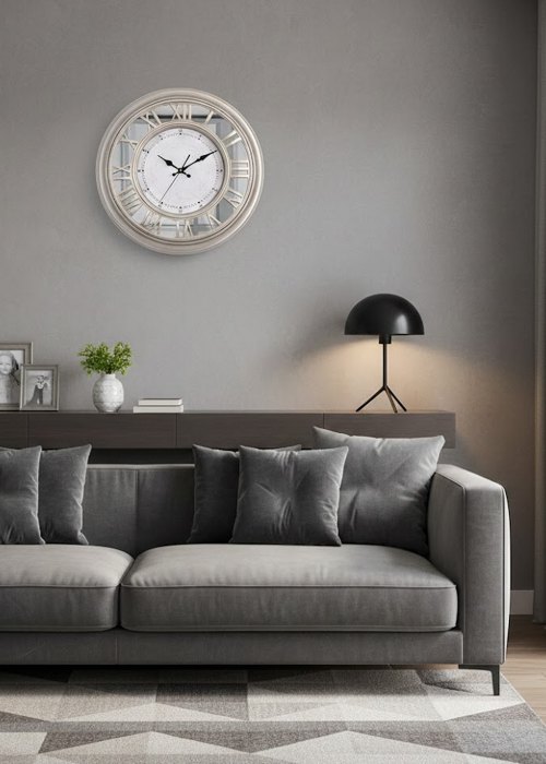 Reloj de Pared Calado Romanos Plateado Neutro