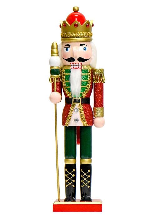 Muñeco Cascanueces Rey Chaqueta Roja 37cm