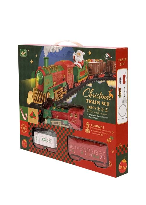 Tren Navideño con Luces 11 Piezas Multicolor