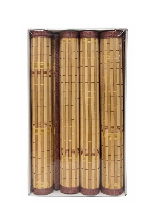 Set de 4 Individuales bamboo enrollables Neutro