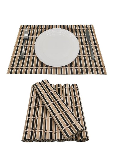 Set de 4 Individuales bamboo enrollables Neutro
