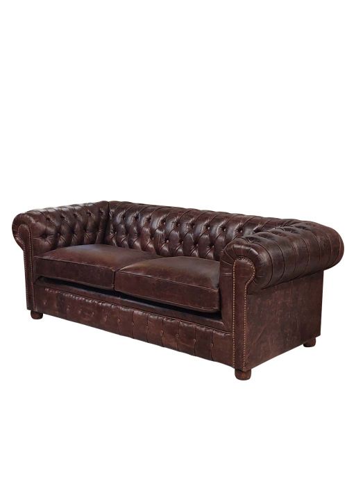 Sillon Chesterfield Cuero de 2 1/2 Cuerpos