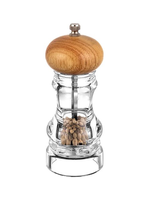 Molinillo de Acrílico Con Tapa De Madera 15,6 cm Neutro