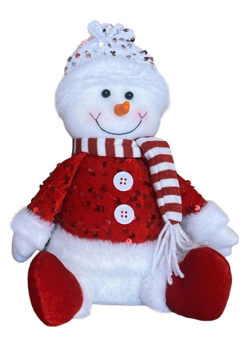 Hombre de Nieve 97 Sentado Rojo y Blanco