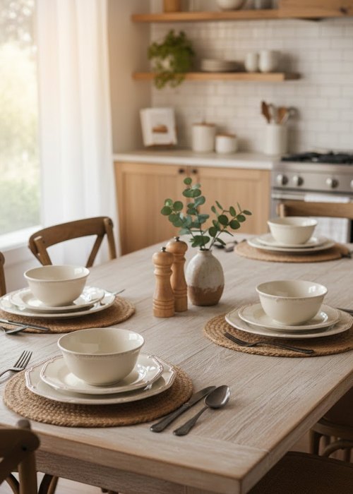 Set de Vajilla de 12 piezas blanco Neutro