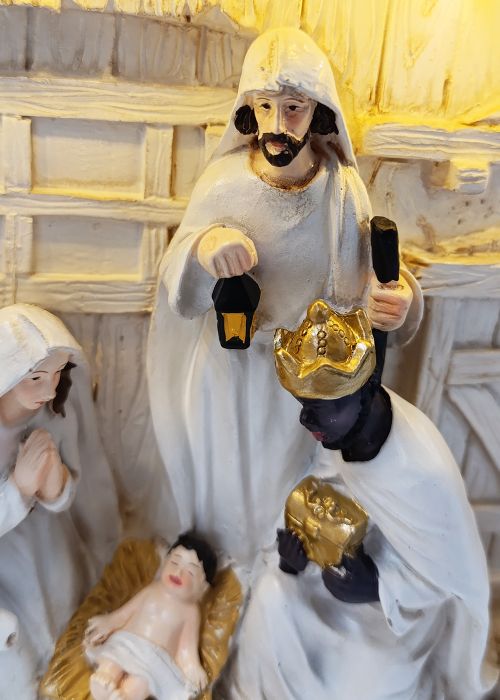 Pesebre Blanco & Dorado Blanco