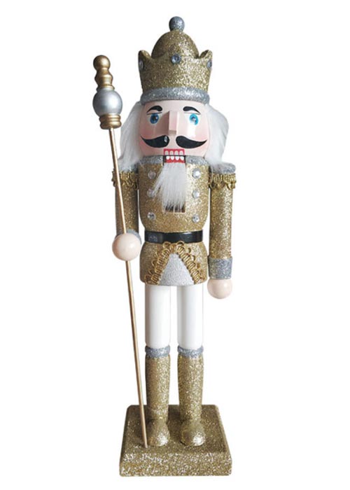 Muñeco Cascanueces Rey Dorado 30cm