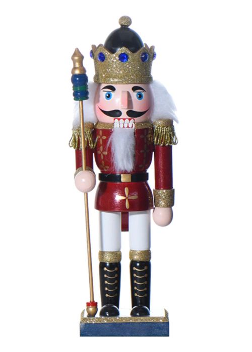 Muñeco Cascanueces Rey Borgoña 25cm Rojo