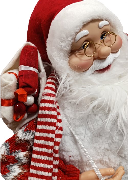 Papá Noel Invierno Esquiador con Saco 90 cm Rojo y Blanco