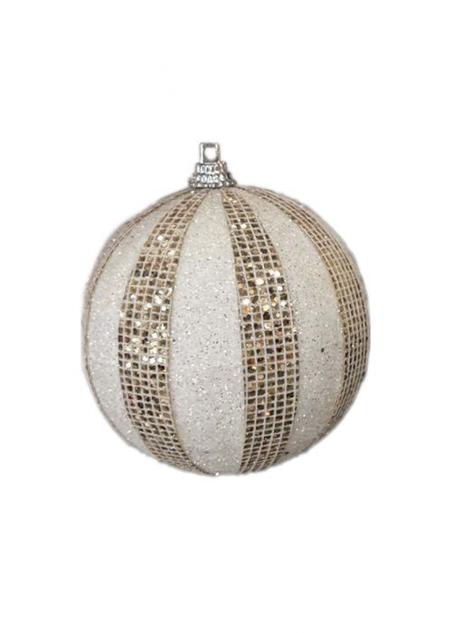 Set de 2 Esferas Navideñas Glamour Dorado Dorado