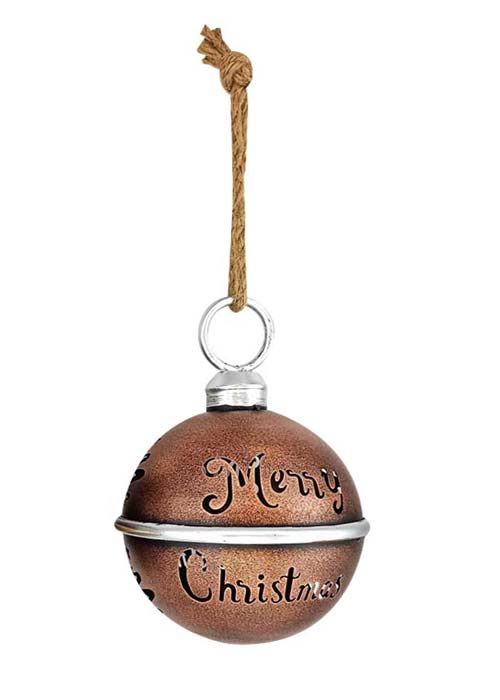 Cascabel Metálico “Merry Christmas” Mediano Cobre