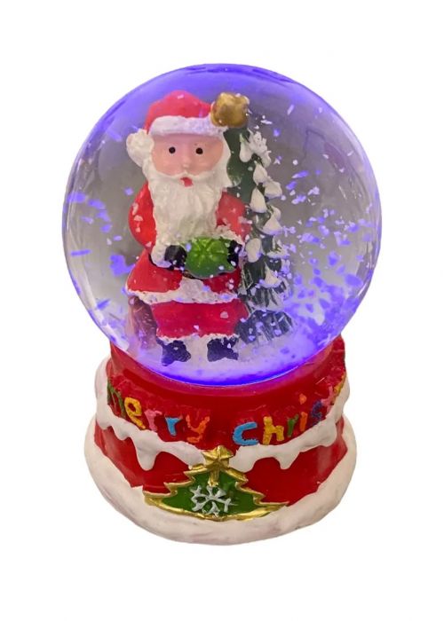 Bola de Nieve Clásica Papá Noel con Árbol Multicolor