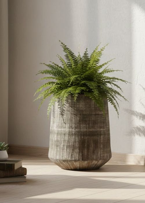 Maceta de cerámica 57 cm Gris