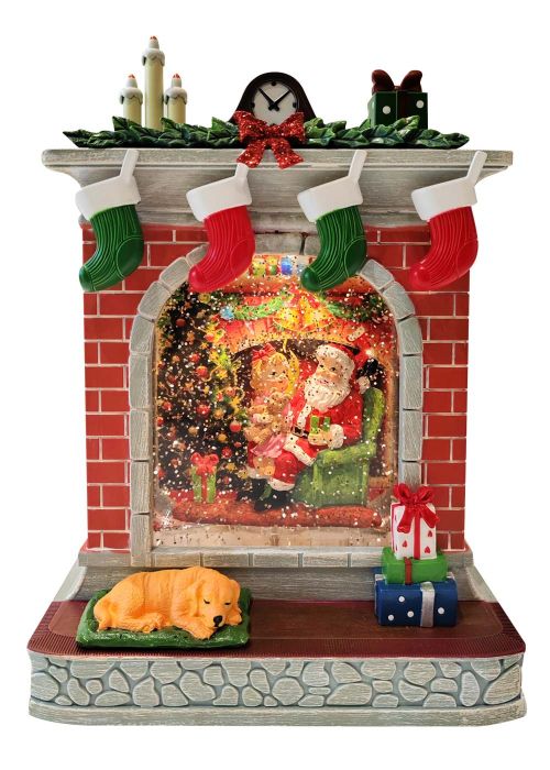 Chimenea Ladrillo Escena Santa Rojo